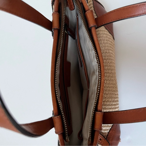 Brooks Brothers Straw Handbag with Leather Trim - Picture 8 of 10